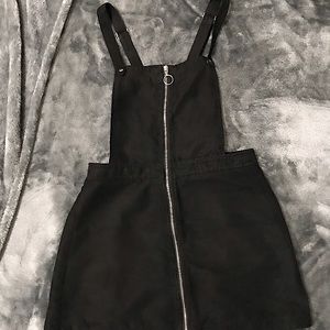 Black velvet zipper dress